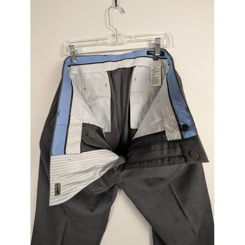 BANANA REPUBLIC Modern Slim Fit Dress Pants Mens 34x32 (Fits 35x31) Gray Wool